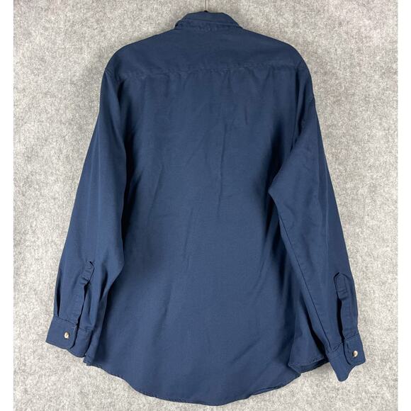 Tecgen FR Shirt Mens XL Blue Button Down Flame Resistant ATPV 8.0 Workwear - Picture 9 of 16